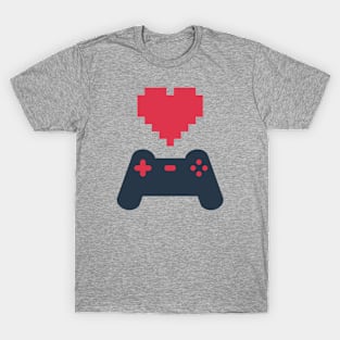 Minimalist Controller Love (Dark Blue and Red) T-Shirt